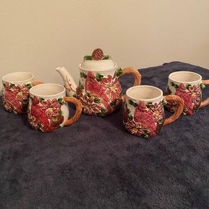 Cardinal teapot set